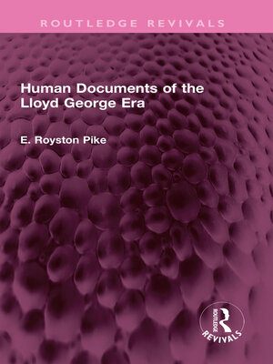 cover image of Human Documents of the Lloyd George Era